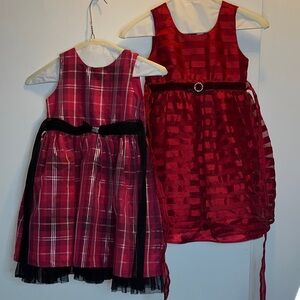 Red and Pink Plaid Girls' Dresses